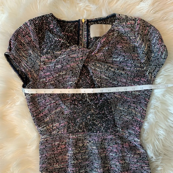 Jason Wu Twist Front Tweed Midi Cocktail Sheath Dress - Size 2 - Picture 13 of 14